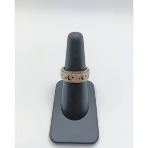 Moon Stars Spinner Fidget Ring Matte Stainless Steel Unisex Size 6.5